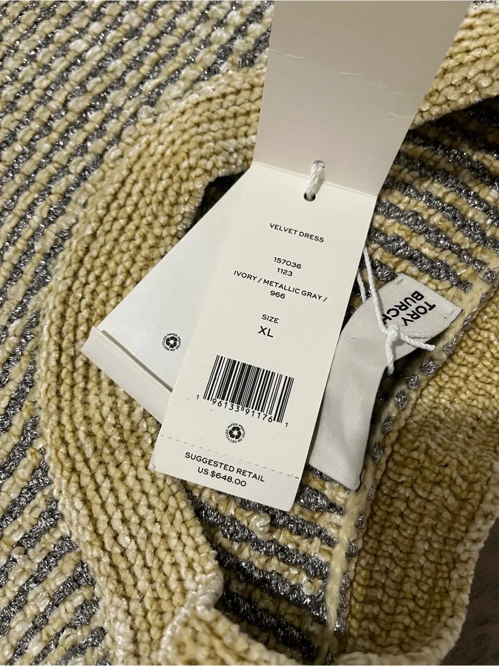 Tory Burch Yellow and Silver Knit Short-Sleeve Dress & Cardigan Set